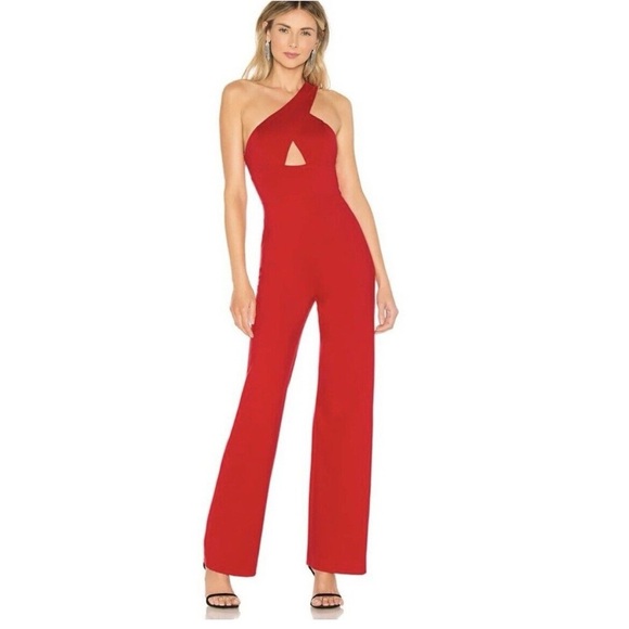 NBD Pants - Revolve NBD Red jumpsuit Scorpio Season Sleeveless Cut Out size L